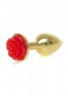 Korek analny z różą Jewellery Gold PLUG ROSE- Red