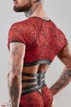 Męski krótki top chippendales z krótkimi rękawami - XL