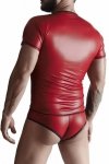 Męski  komplet z wetlooka: t-shirt w serek, figi typu brazyliany XL