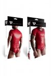 Męski  komplet z wetlooka: t-shirt w serek, figi typu brazyliany XL