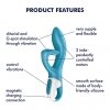Wibrator z masażerem łechtaczki Satisfyer Embrace me turkusowy