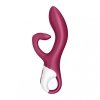 Wibrator z masażerem łechtaczki Satisfyer Embrace me bordowy