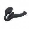 Dopochwowy Strapon dildo jajeczko podwójna przyjemność czarny 17 cm