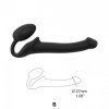 Dopochwowy Strapon dildo jajeczko podwójna przyjemność czarny 17 cm