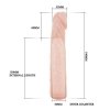 Miękka cielista przedłużka do penisa nakładka z żyłami 13cm / 19cm (+6cm)