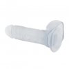 Dildo realne żelowe z jądrami na przyssawce błękietne 19 cm