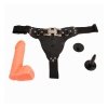 Strap-on pas uprząż dildo z jądrami zabawka erotyczna dla lesbijek