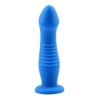 Niebieski wibrator na przyssawce penis Thruster Burst 18cm