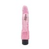Przezroczysty wibrator z żyłami i główką różowy 22cm
