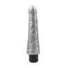 Realistyczne stożkowe dildo wibrujące srebrne 23 cm
