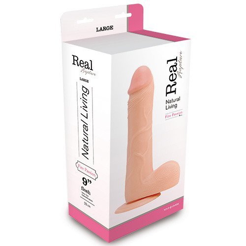 Dildo realistyczny z jądrami i przyssawką - 23 cm