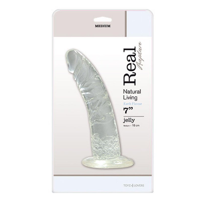 Przezroczysty naturalny dildo z przyssawką 20,5 cm