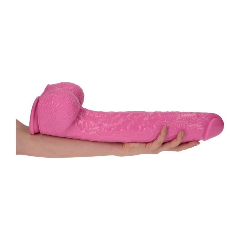 Ogromne dildo z jądrami na przyssawce 40 cm