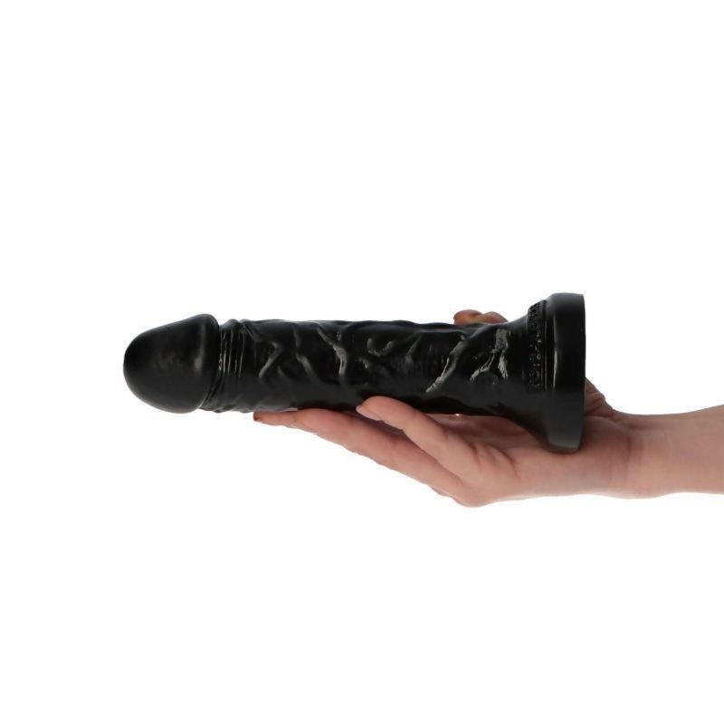 Czarne żylaste dildo na przyssawce 16,5 cm