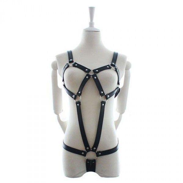 Harness damski z otworem na pochwie uprząż