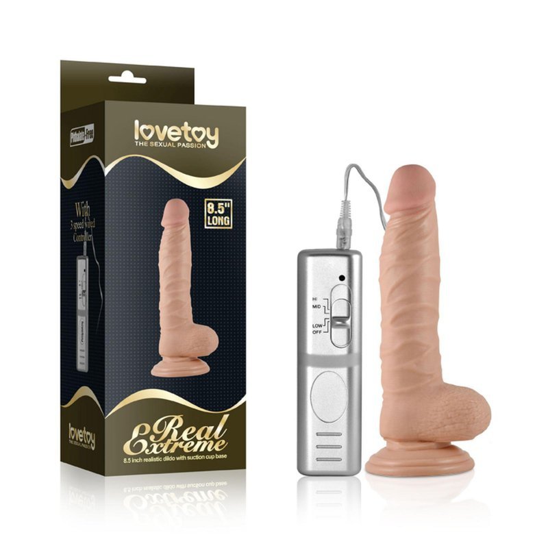 Dildo wibrator Real Extreme Vibrating Dildo Flesh 21cm