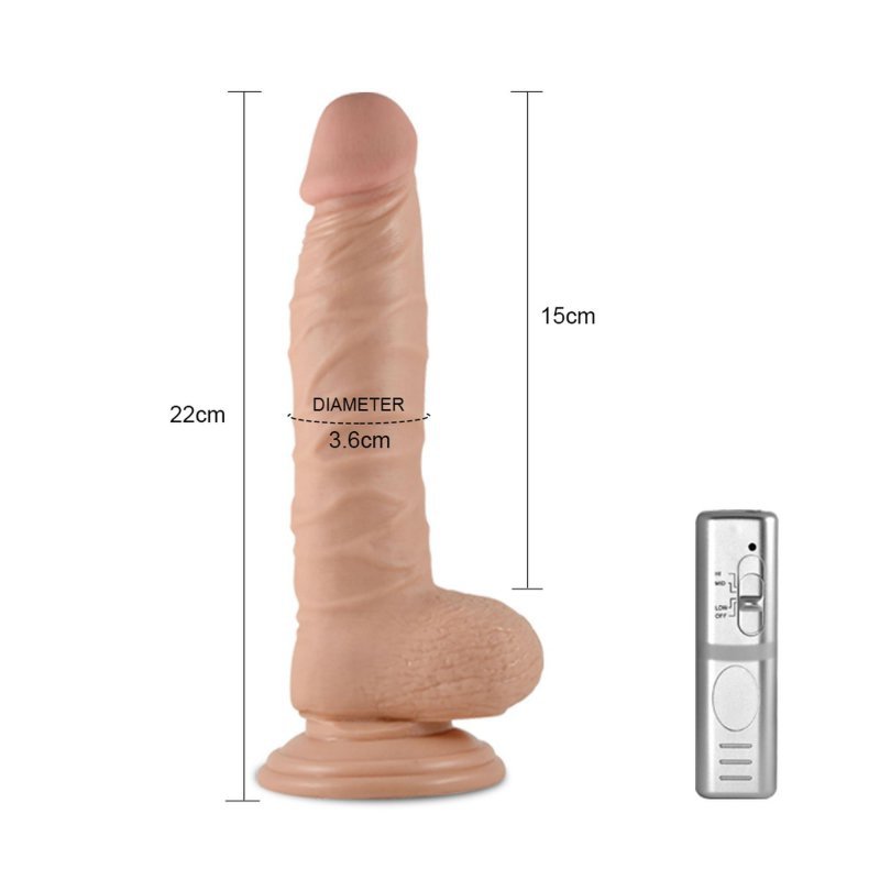 Dildo wibrator Real Extreme Vibrating Dildo Flesh 21cm
