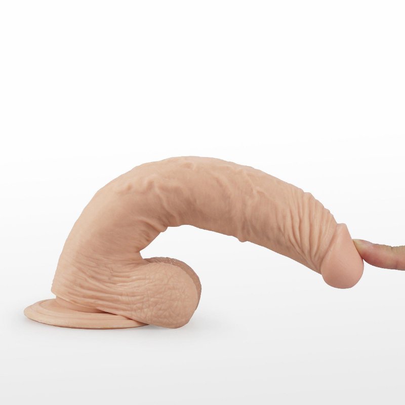Giętkie wibrujące dildo na przyssawce 24 cm