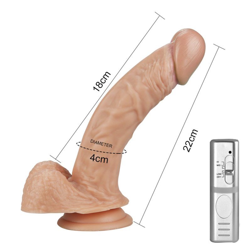 Dildo wibrator Real Extreme Vibrating Dildo Flesh 21cm