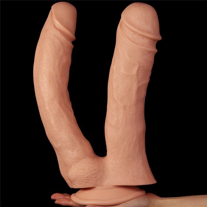 Podwójne duże dildo analno waginalne XXL