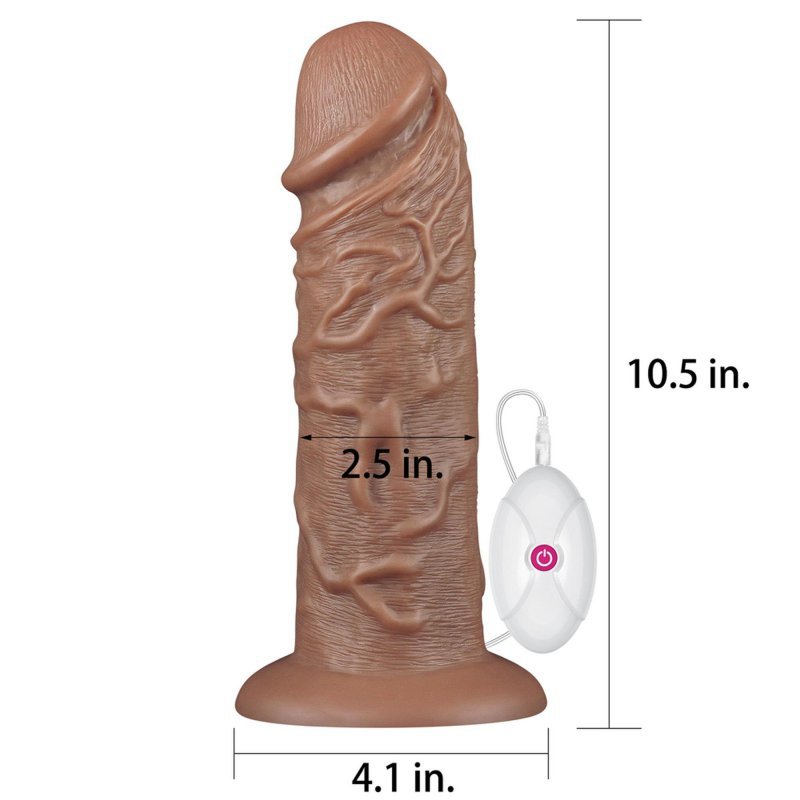 Grube żylaste dildo wibrujące z przyssawką 26,7 cm