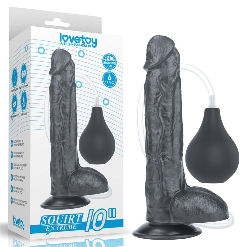Dildo z wytryskiem Squirt Extreme Dildo - Black 25cm