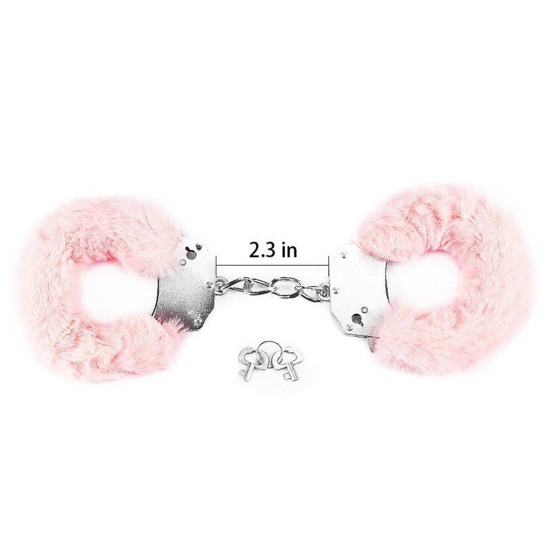 Kajdanki z futerkiem Fetish Pleasure Fluffy Handcuffs Pink