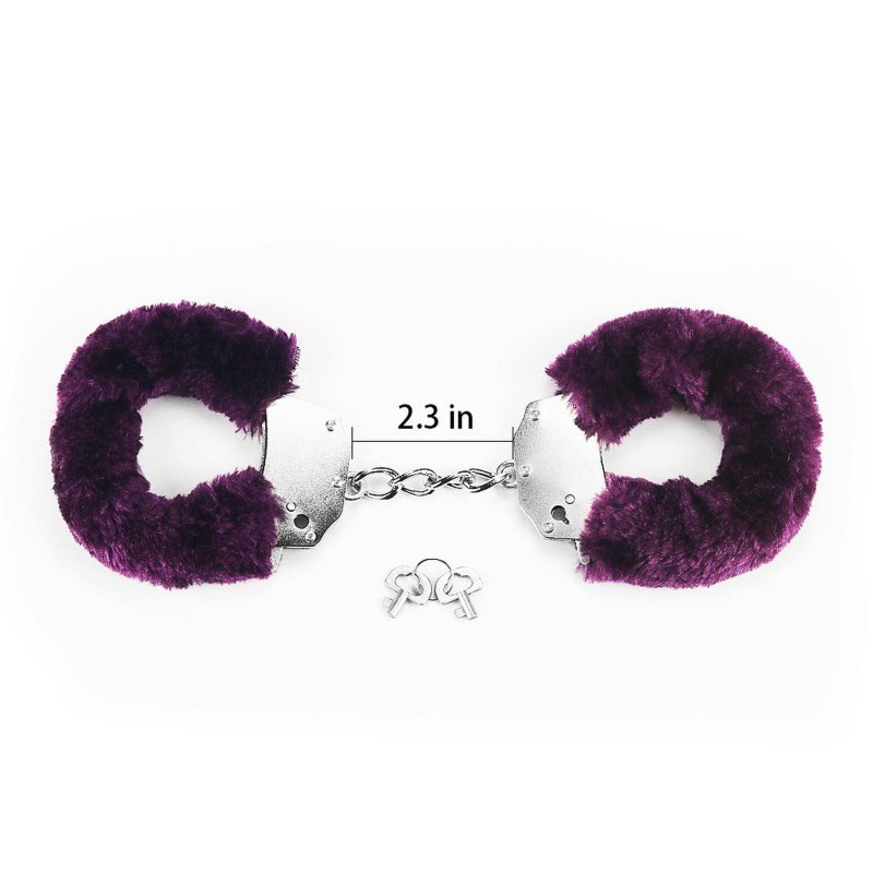 Kajdanki z futerkiem Fetish Pleasure Fluffy Handcuffs Purple