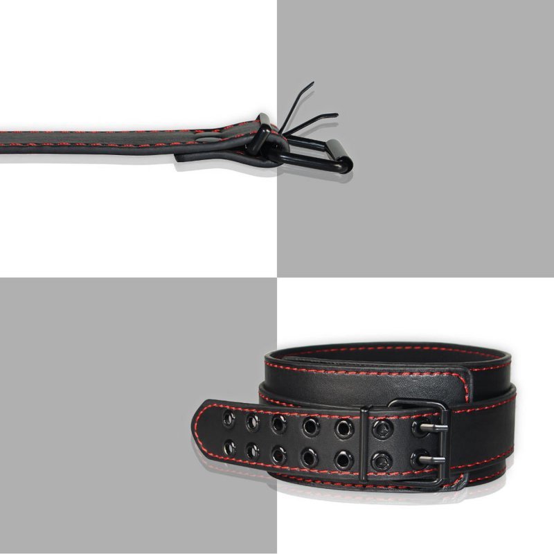 Szeroka obroża bondage ze smyczą BDSM