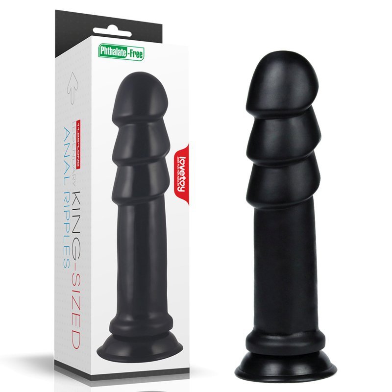 Duże grube dildo analne z wypustkami na przyssawce 31 cm