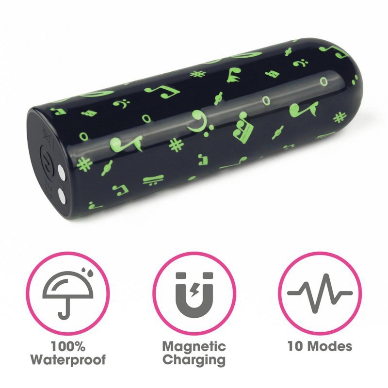 Rechargeable glow-in-the-dark music massager