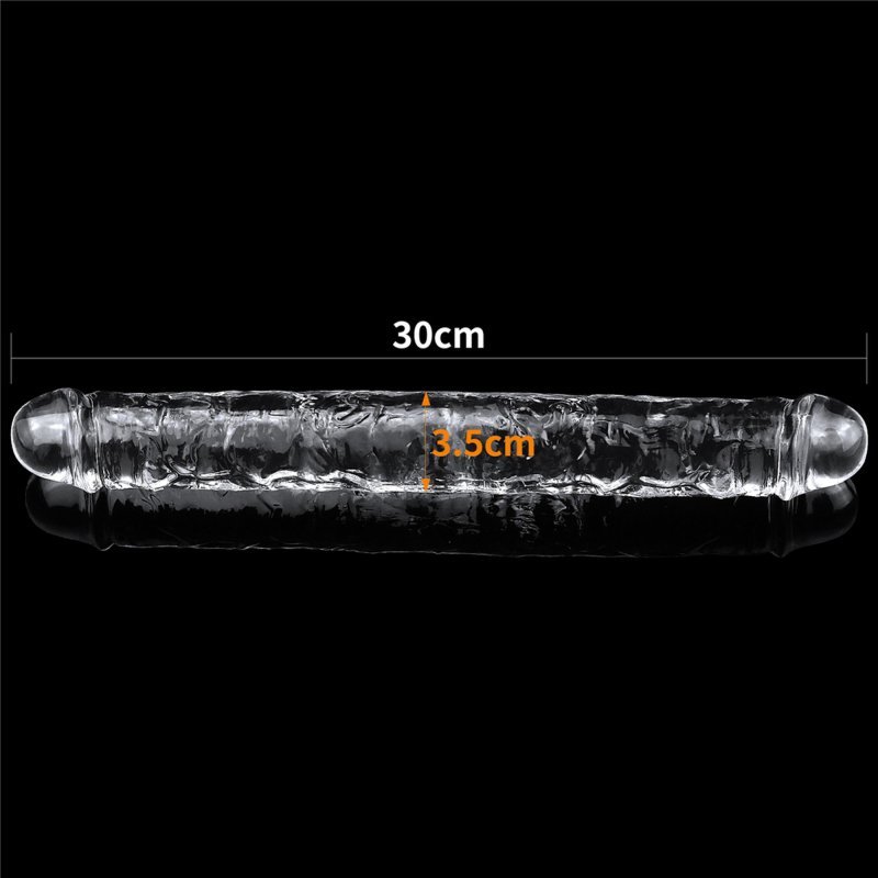 Podwójne dildo przezroczyste Flawless Clear Double dildo 30cm