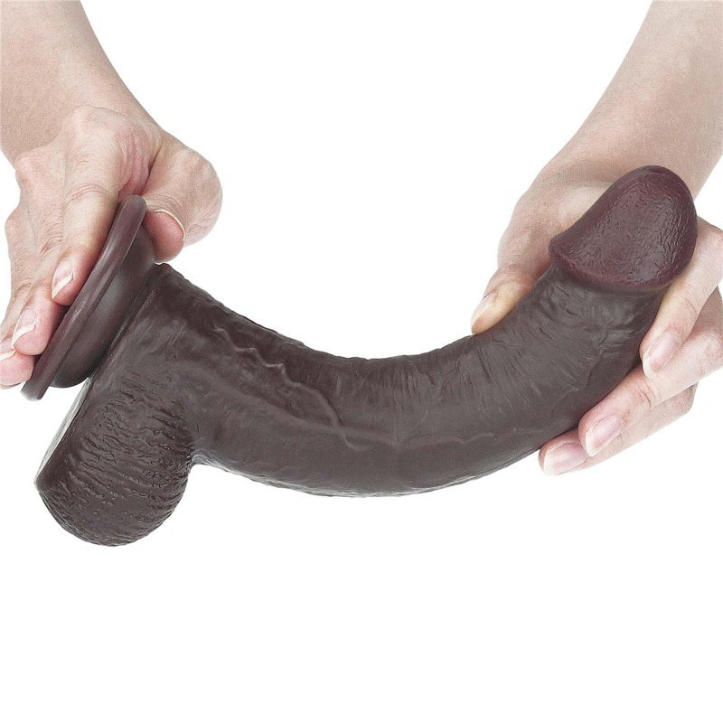 Dildo murzyńskie Sliding Skin Dual Layer Dong - Black 22cm