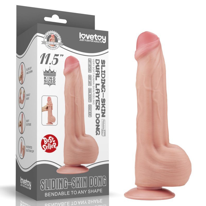 Dildo King size z ruchomą skórą Dual Layer Dong 29cm