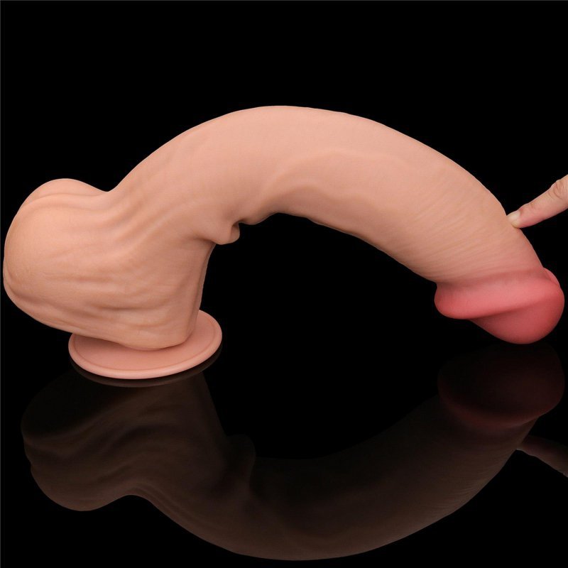 Dildo King size z ruchomą skórą Dual Layer Dong 35cm