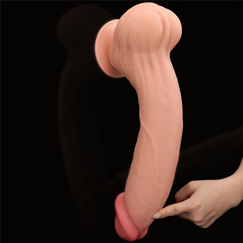 Dildo King size z ruchomą skórą Dual Layer Dong 35cm