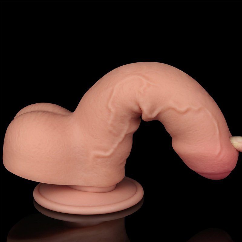 Dildo ruchoma skóra Sliding Skin Dual Layer Dong Flesh 17cm