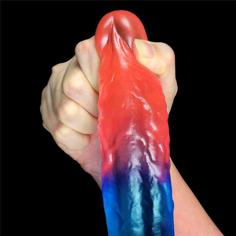 Żelowy penis dildo z przyssawką dwukolorowy 20 cm