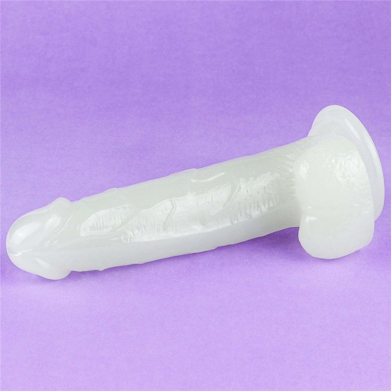 Świecący w ciemności dildo penis niebieski Lovetoy 19 cm