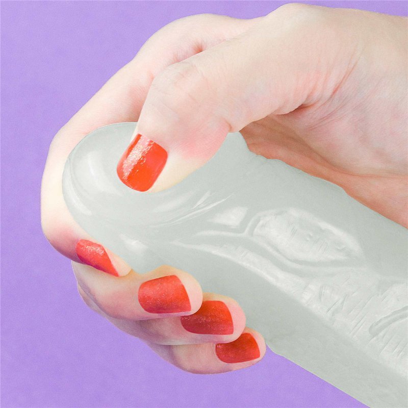 Świecący w ciemności dildo penis niebieski Lovetoy 19 cm