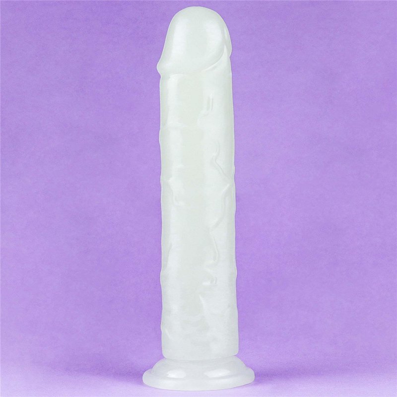 Świecący w ciemności dildo penis niebieski Lovetoy 20 cm