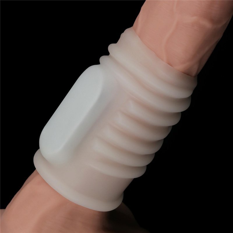 Wibrujący kołnierz na penisa Vibrating Spiral Knights Ring (White)