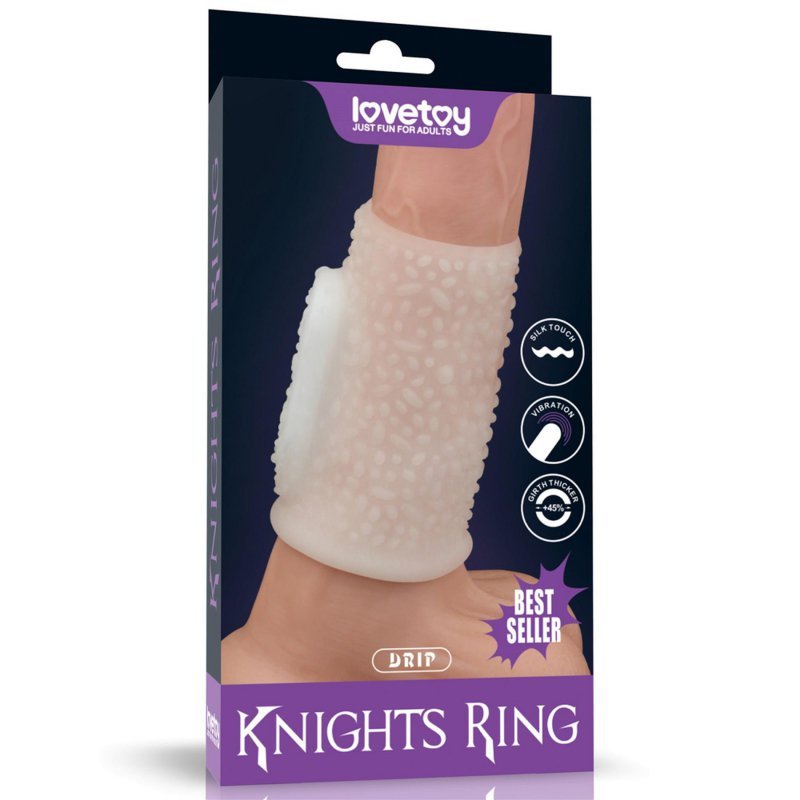 Wibrujący kołnierz na penisa Vibrating Drip Knights Ring (White)