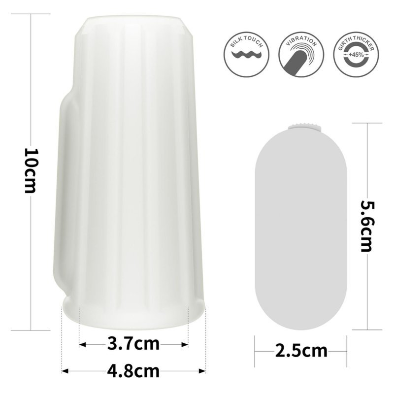 Wibrujący kołnierz na penisa Vibrating Ridge Knights Ring (White)