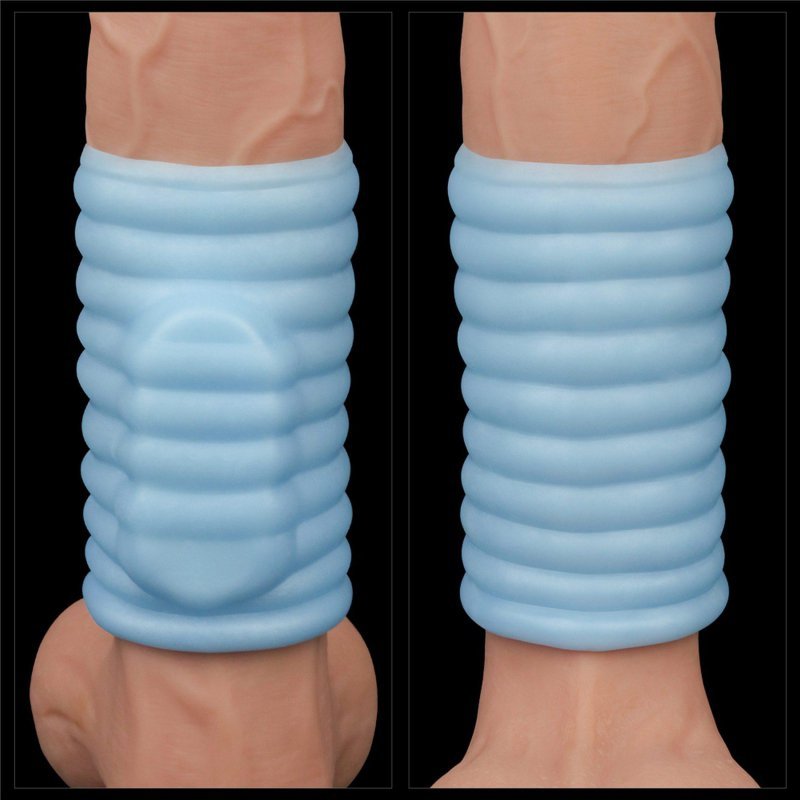 Wibrujący kołnierz na penisa Vibrating Wave Knights Ring (Blue)