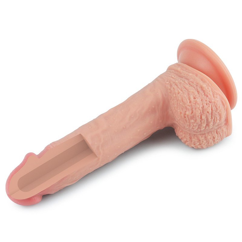 Dwuwarstwowe realistyczne dildo na przyssawce 21,5 cm