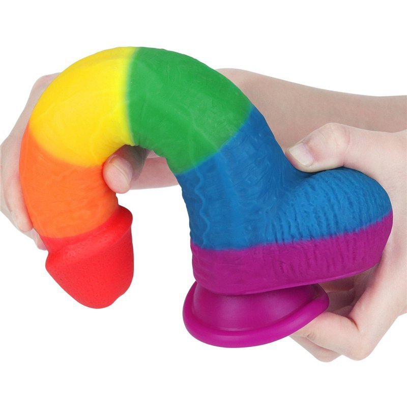 Kolorowy tęczowy dildo penis Lovetoy lgbt 23 cm