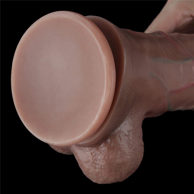 Dwuwarstwowe realistyczne dildo na przyssawce 29 cm