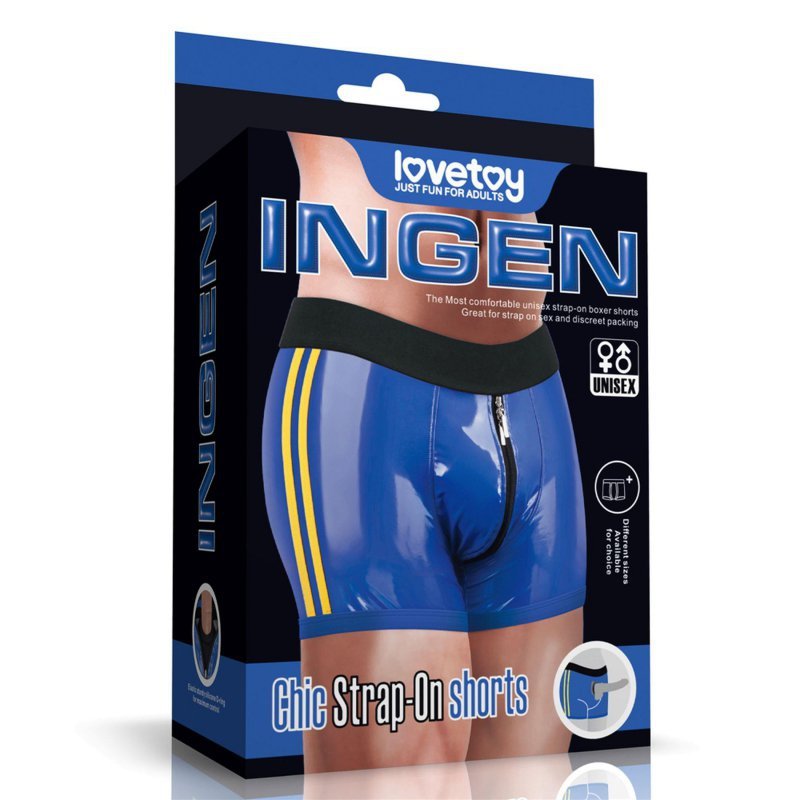 Bokserki strapon weetlook Chic Strap-On (36 - 39 inch waist) niebieskie