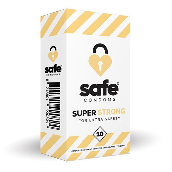 Prezerwatywy grubsze Safe Condoms Super Strong for Extra Safety 10 sztuk
